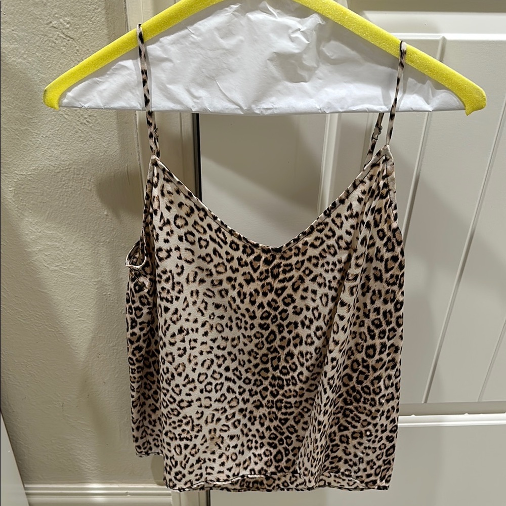 Leopard Print Spaghetti Strap Top